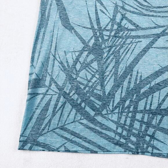 Hugo Boss Men’s Large Blue Cotton Linen Short Sleeve Slim Fit T-Shirt - Picture 5 of 12